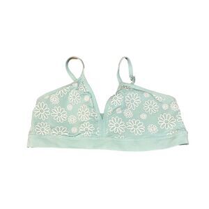 Wonder Nation Girls Daisy Print V Neck Bra Size 34 Mint Green